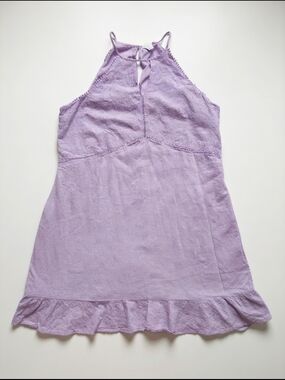 Candie's Lavender Eyelette Pom Pom Halter Dress Size Juniors XL